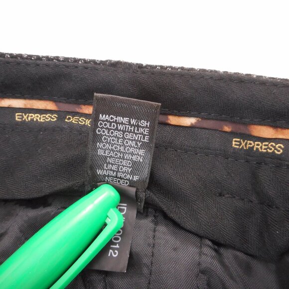 Express Design Studio Women’s Sz 6 Dress Pants Black Metallic Office Careerwear - Picture 9 of 11